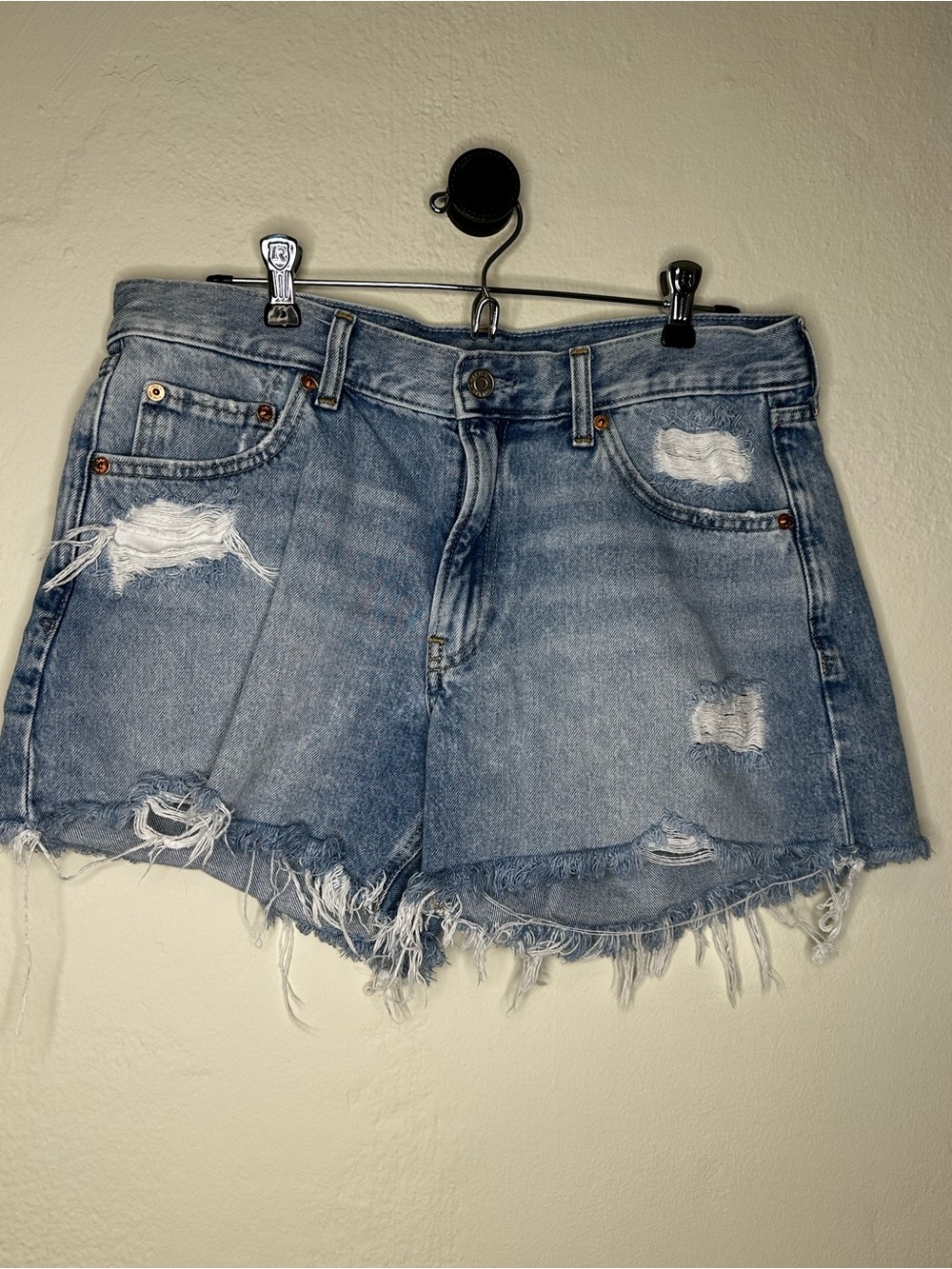 GAP Low Stride Distressed Denim Shorts - Picture 2 of 6